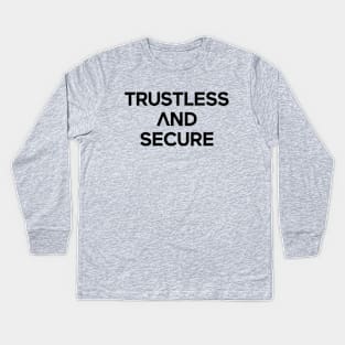 Unique Logo with Arrow Pointing Upward for Trustless and Secure Kids Long Sleeve T-Shirt